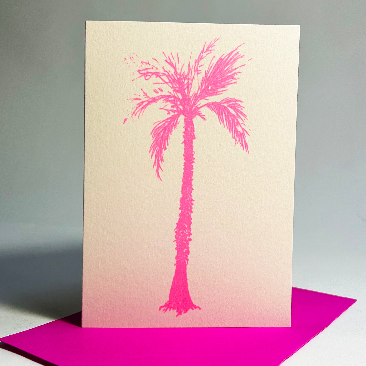 Pink Palm Tree | Hand Screen Printed Card