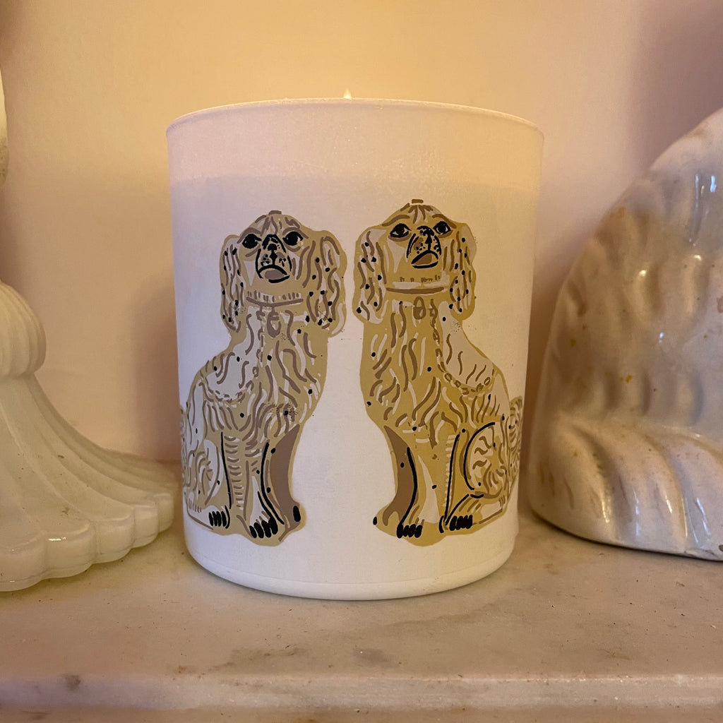 Hand Printed China Dogs (White) | CANDLE