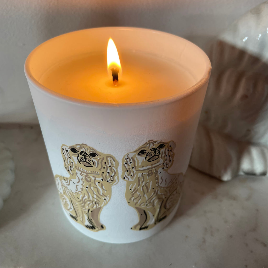 Hand Printed China Dogs (White) | CANDLE