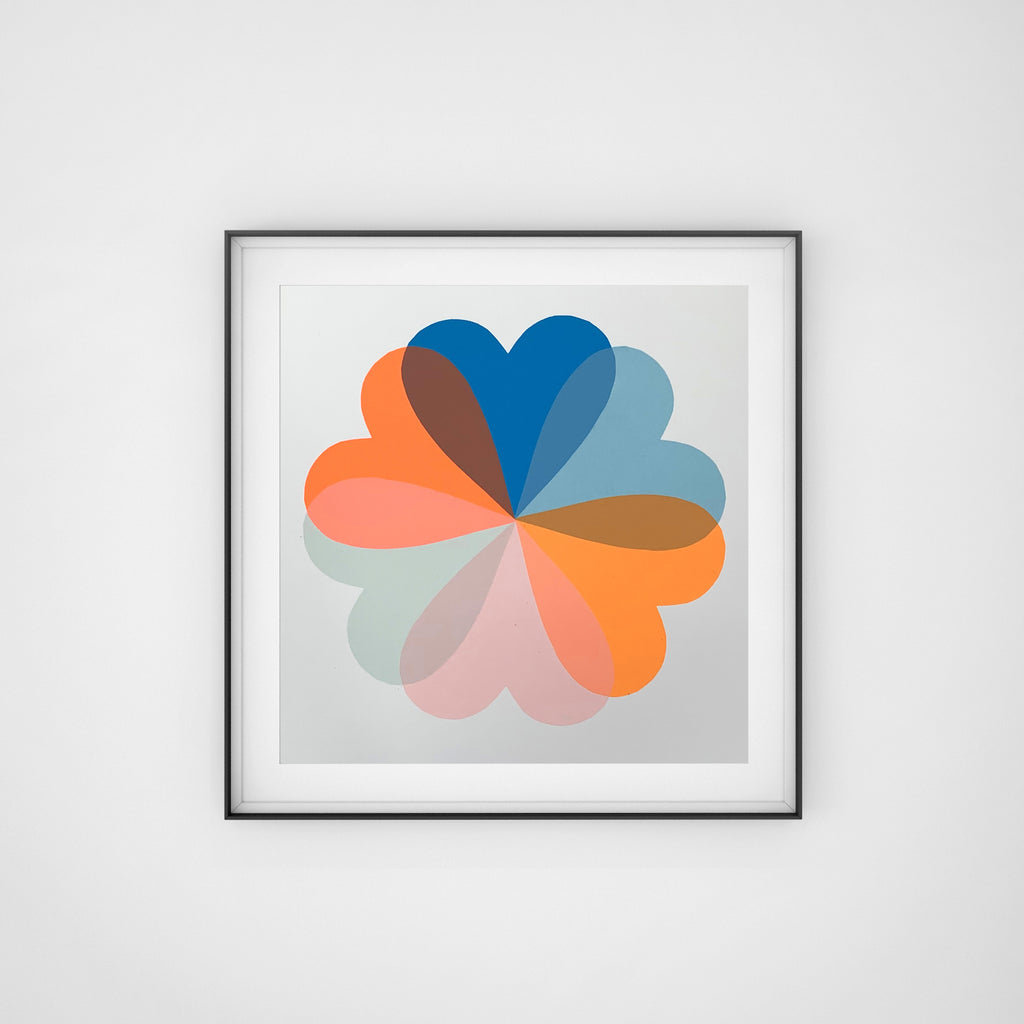 Small HEARTS & FLOWERS | BLUE + ORANGE