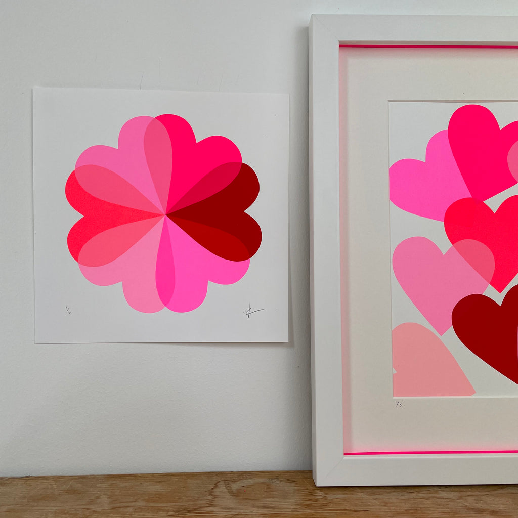 Small HEARTS & FLOWERS | Neon Red